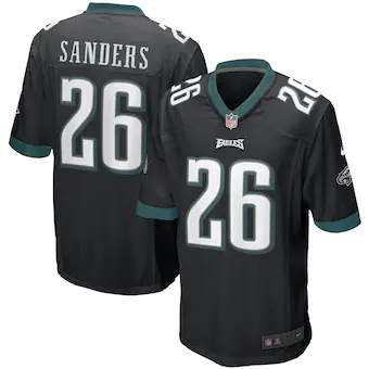 mens nike miles sanders black philadelphia eagles game jers